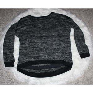 Olivaceous Hi-Low Sweater Black & Gray Sz M Leather Band LS GUC